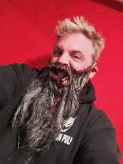 Dead Dynasty beard mask worn by Brian Blair